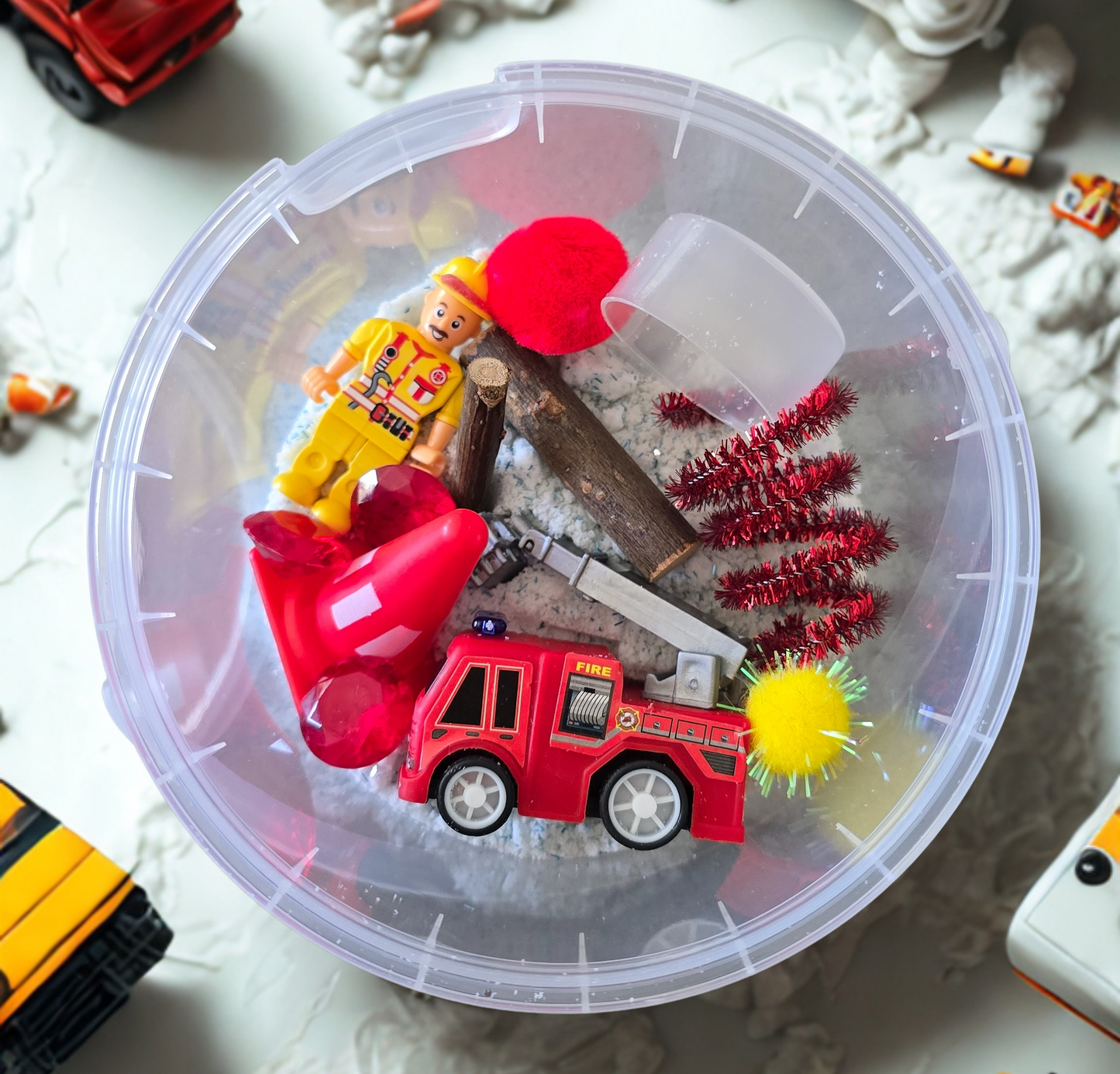 Lil Sandbox Sensory Pail - Firefighter